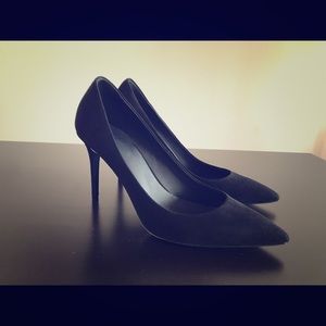 Theory. Never worn black suede pumps.